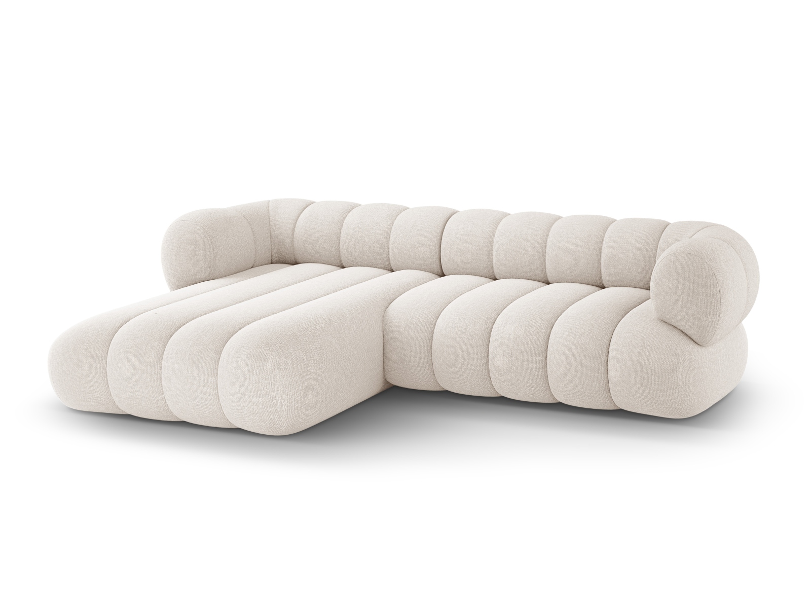 Cosmopolitan Design Ecksofa Koge 5-Sitzer Chenille Eden Helles Beige Links