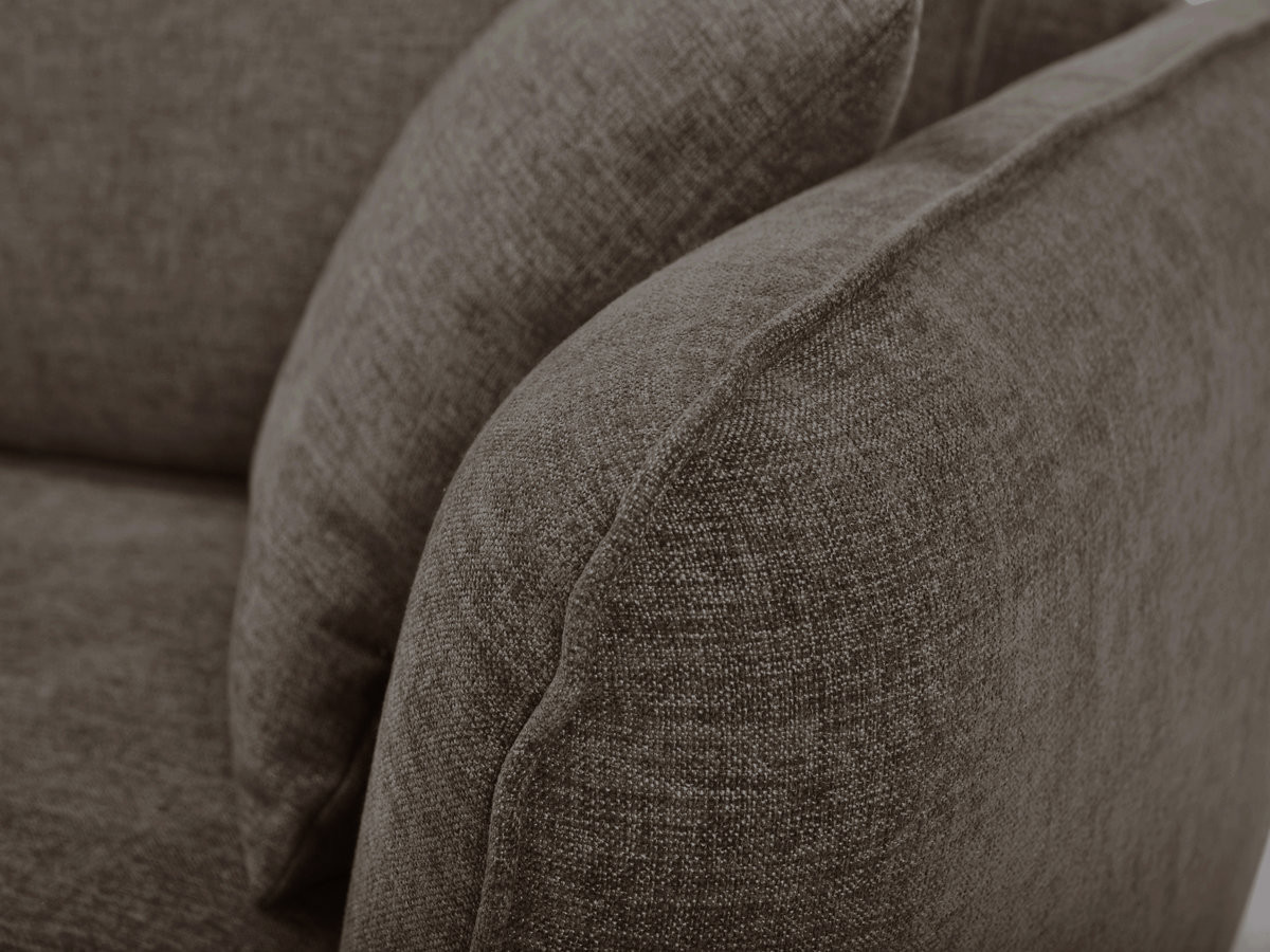 Bobochic Luigi Ecksofa mit Pouf Strukturstoff Taupe Ecke links