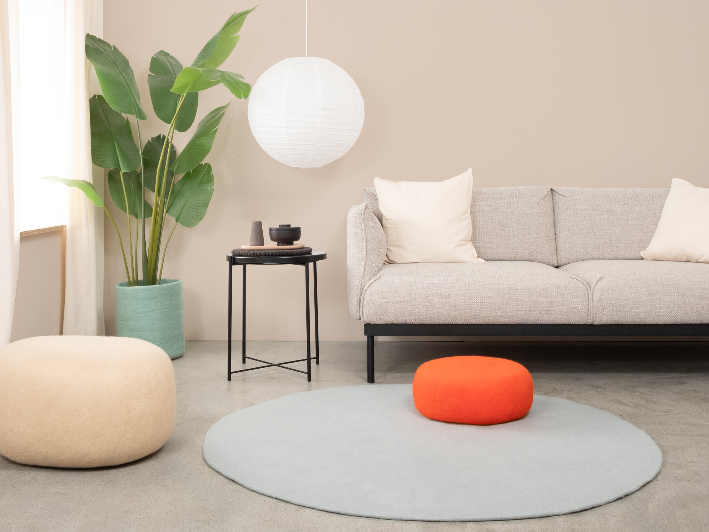 myfelt Liv Filzteppich Hellblau rund Ø 50 cm