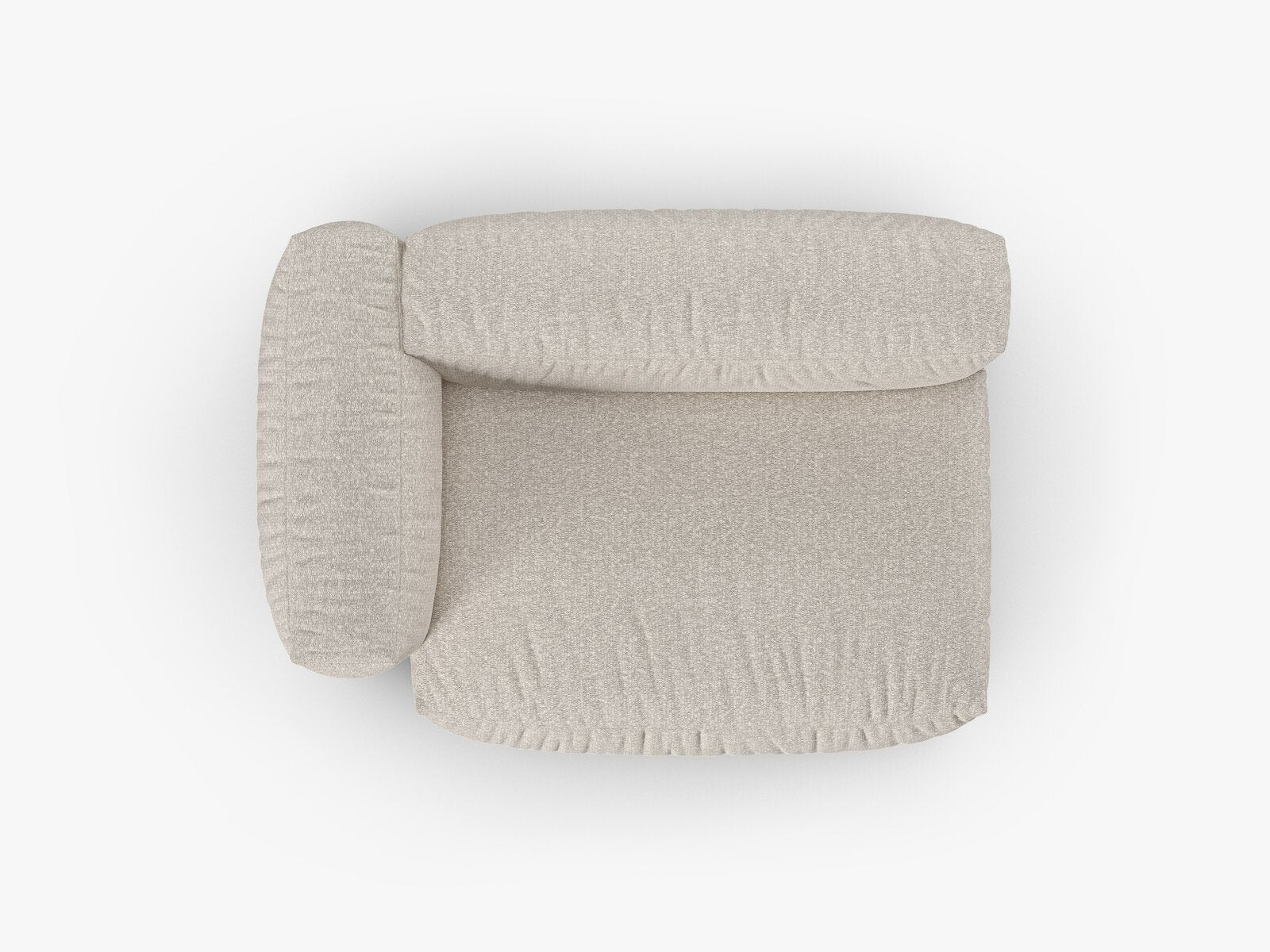 Micadoni Eckmodul mit Armlehne Martina 1-Sitzer Groß 90cm Sitztiefe Links Boucle Monet Beige