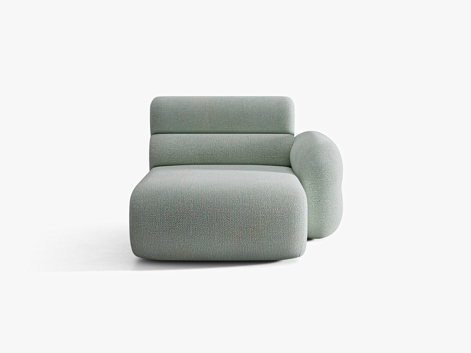 Micadoni Neo Chaiselongue Rechts Chenille Silencio Gedämpftes Blau