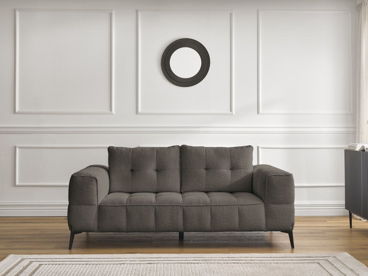 Bobochic Anis Sofa 2-Sitzer Bouclé-Stoff Braun
