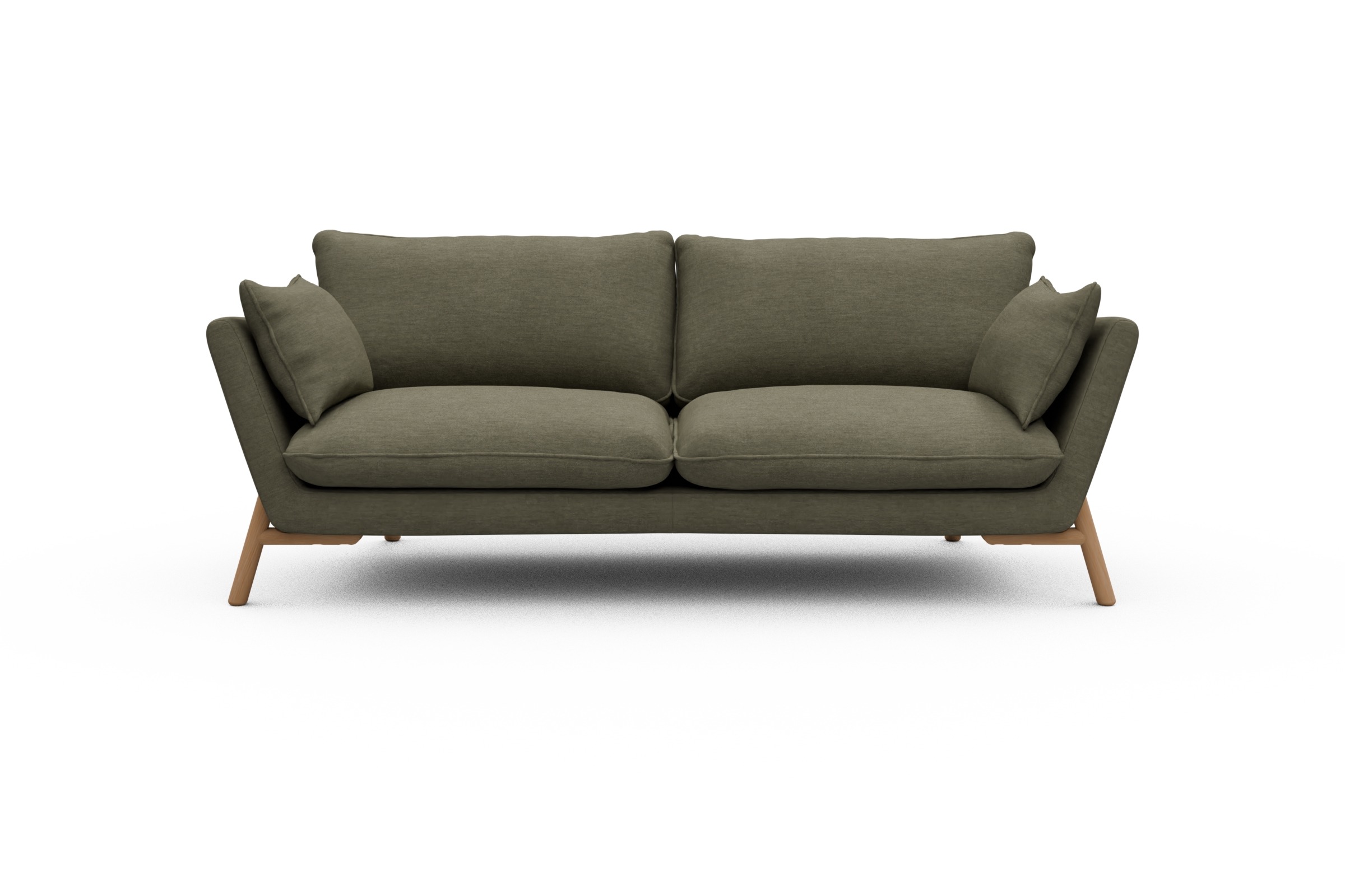 Skandi Home Sofa Emil 3-Sitzer Beinfarbe Eiche Natur Vivus-Dusty-Olive moebelfaktor