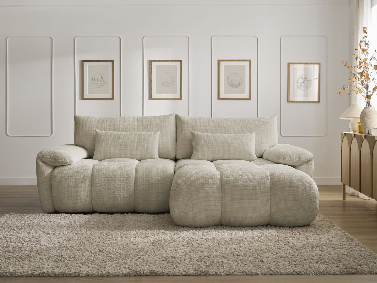 Bobochic Ivane Ecksofa Strukturstoff Beige Ecke rechts
