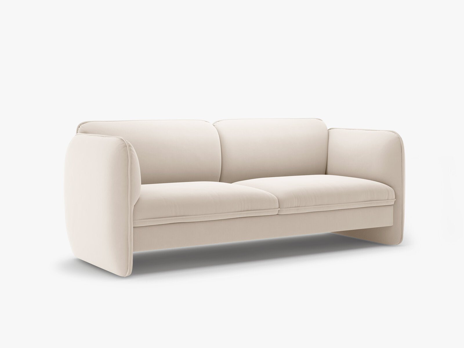 Micadoni Georgia Sofa 3-Sitzer Samt Magic Velvet Elfenbein