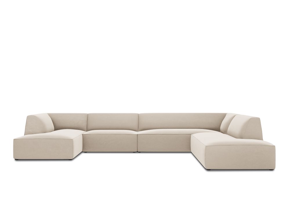 Cosmopolitan Design Panoramasofa Siena 7-Sitzer Samt Salvador Beige Rechts