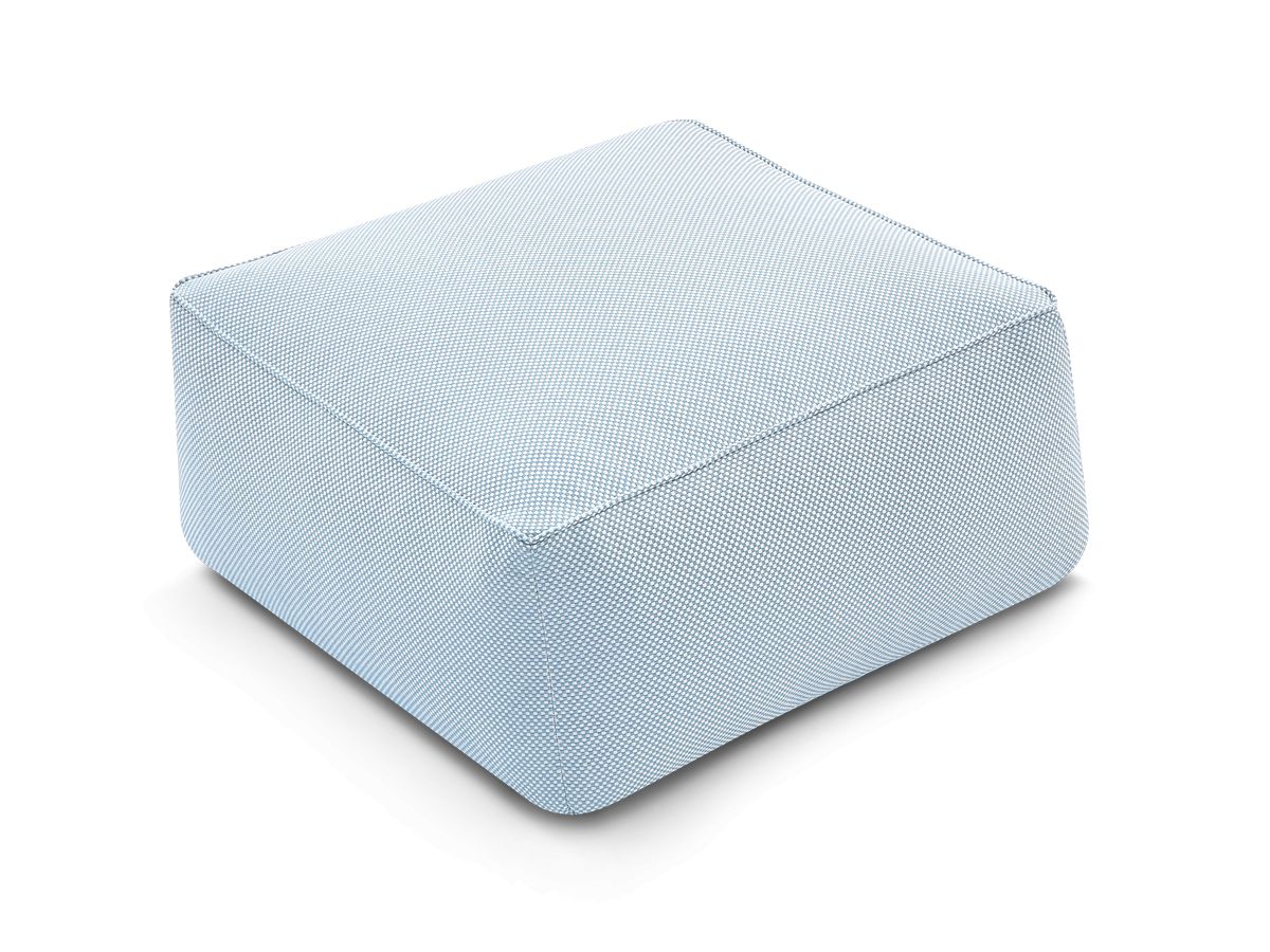 Bobochic Riviera Pouf 80 × 80 cm Melange-Stoff Hellblau
