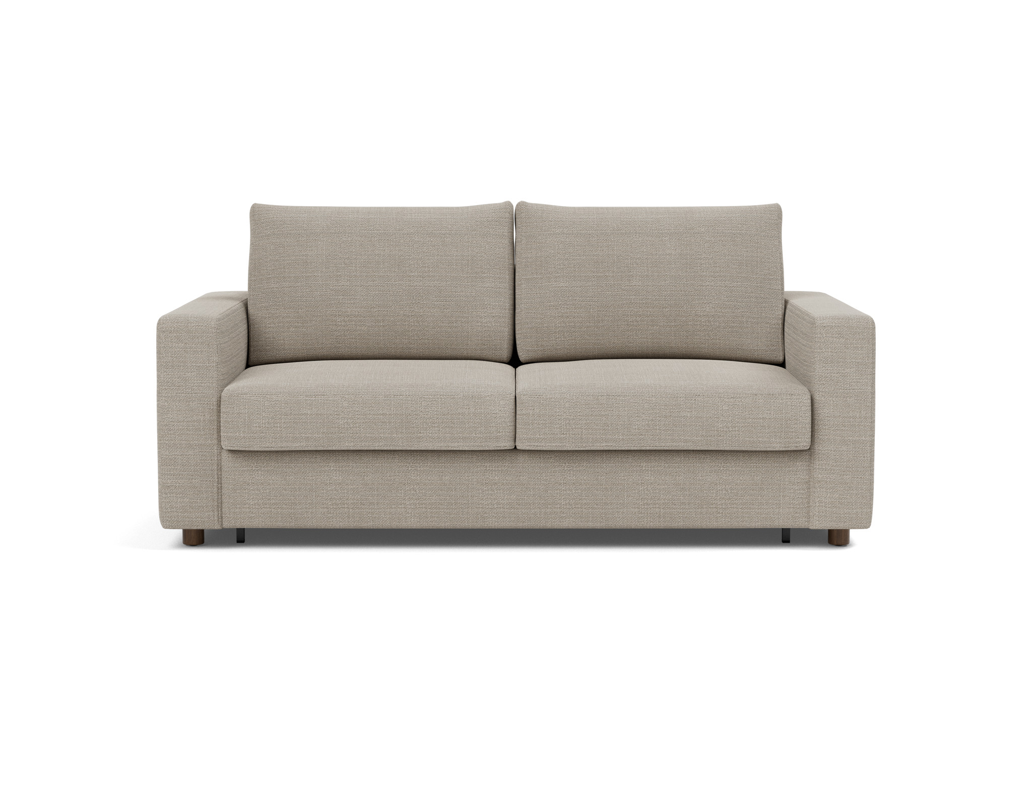 Schlafsofa Neah mit Standard-Armlehnen 160 Strukturierter Stoff Kenya 579-Gravel