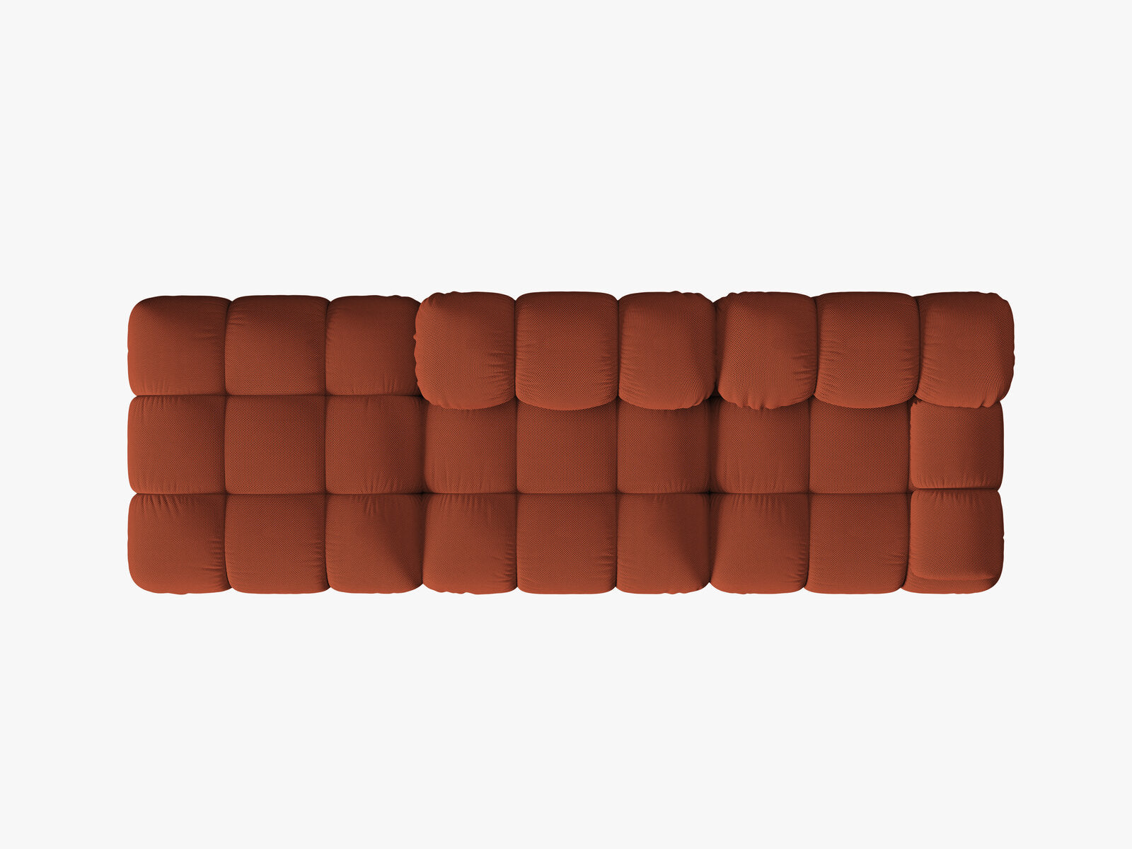 Micadoni Modulares Sofa Bellis 4-Sitzer Links 3D-Stoff Sonic Ziegel