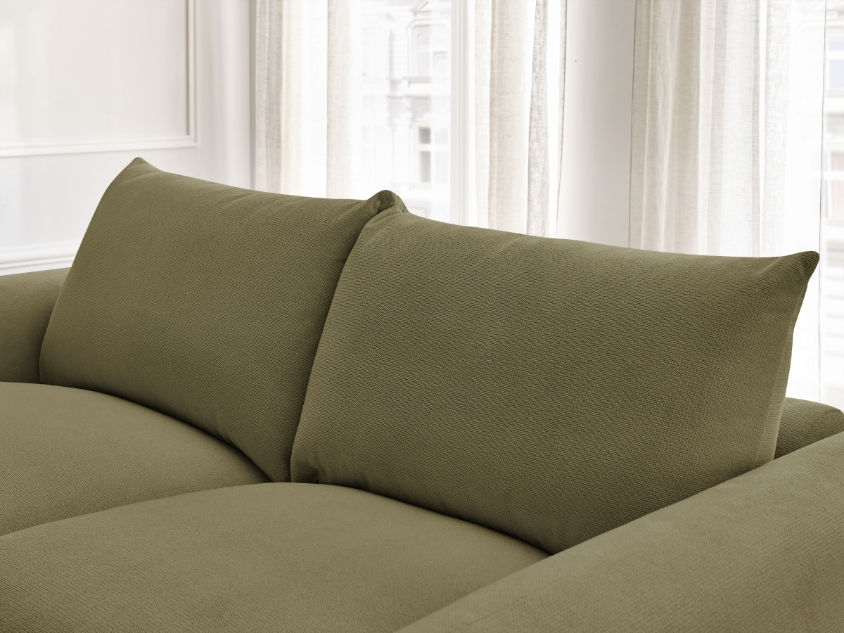 Bobochic Ernest Schlafsofa 3-Sitzer, Liegefläche 190 × 140 / 160 cm Stoff Grün, Liegefläche 140 × 190 cm