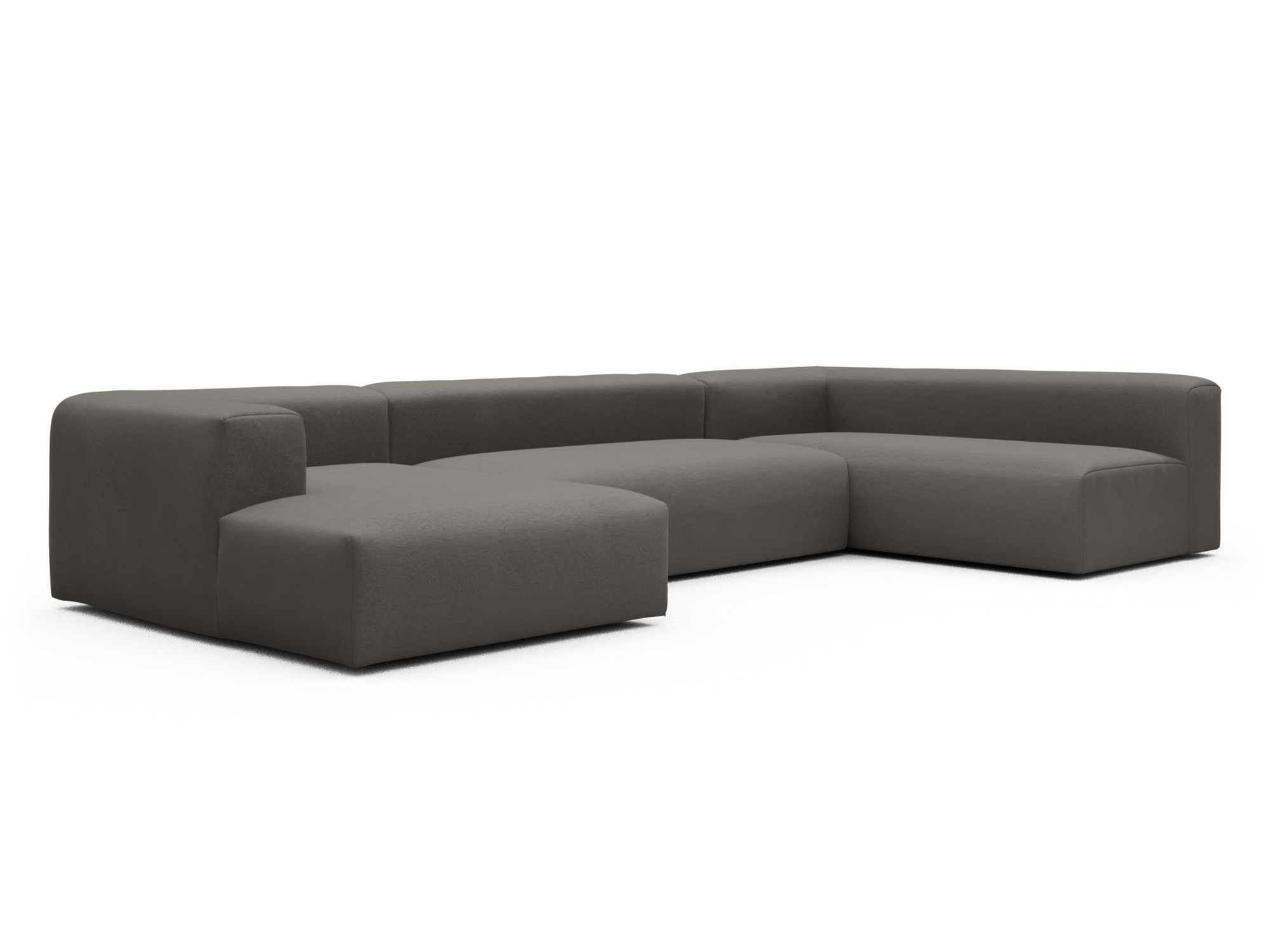 Skandi Home Wohnlandschaft Fred Chaiselongue links mit 2-Sitzer und lange Armlehne rechts Satya-Taupe moebelfaktor