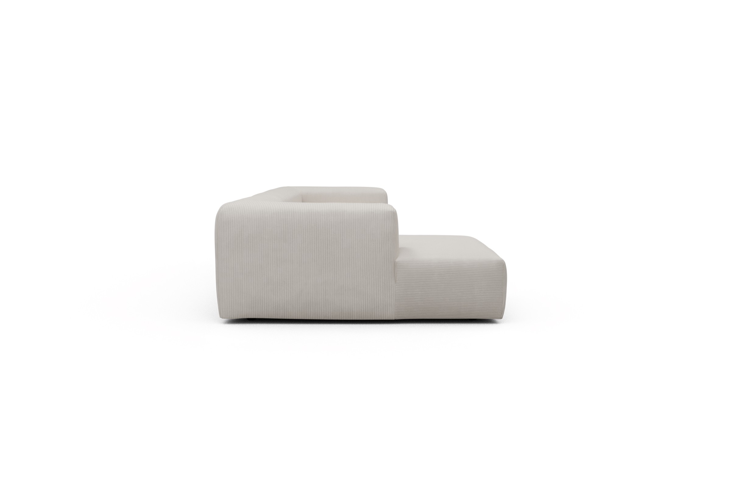 Ecksofa Fred Chaiselongue links mit 2,5-Sitzer Kord Corduroy 594-Ivory