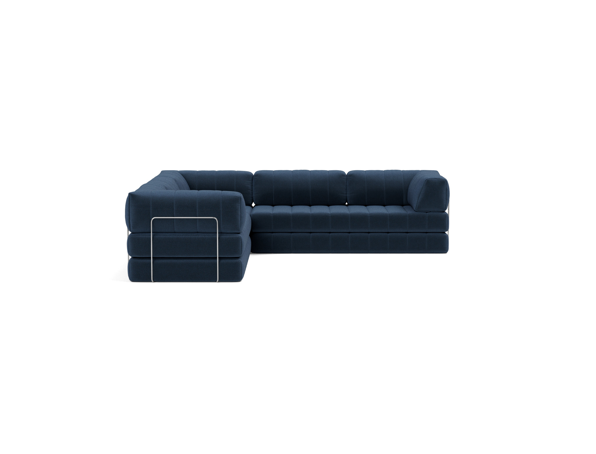 Eck-Schlafsofa CozyPad mit Armlehnen Chenille Esina 414-Indigo-Blue