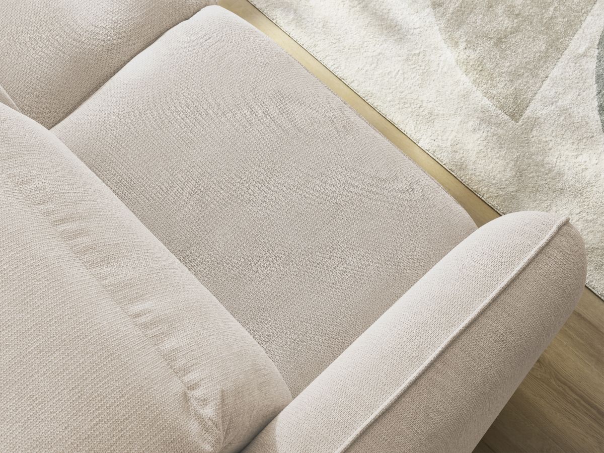 Bobochic Achille Schlafsofa 3-Sitzer Melange-Stoff Beige, Liegefläche 140 × 200 cm