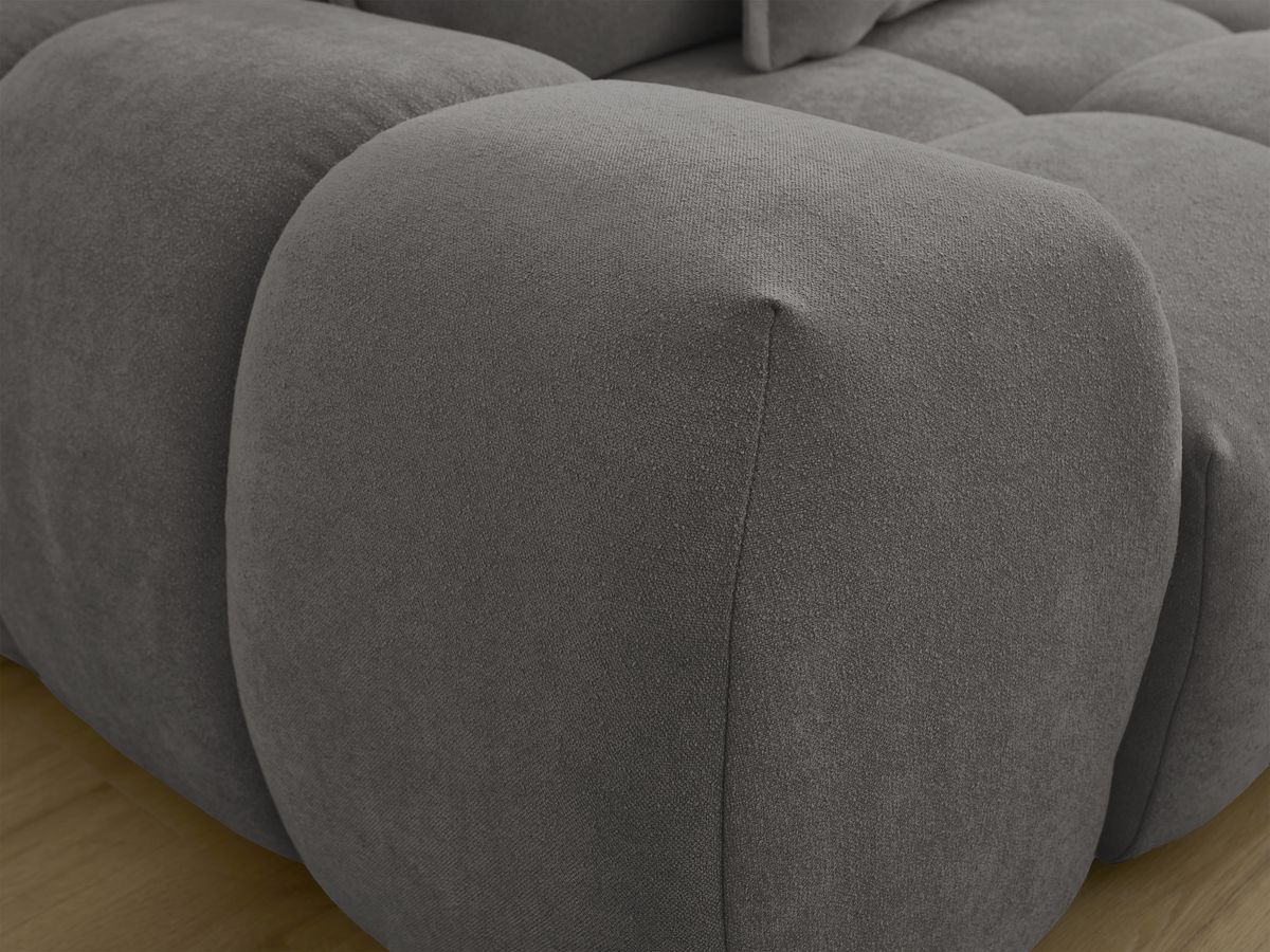 Bobochic Everest Sofa 3-Sitzer, 5 Kissen Strukturstoff Dunkelgrau