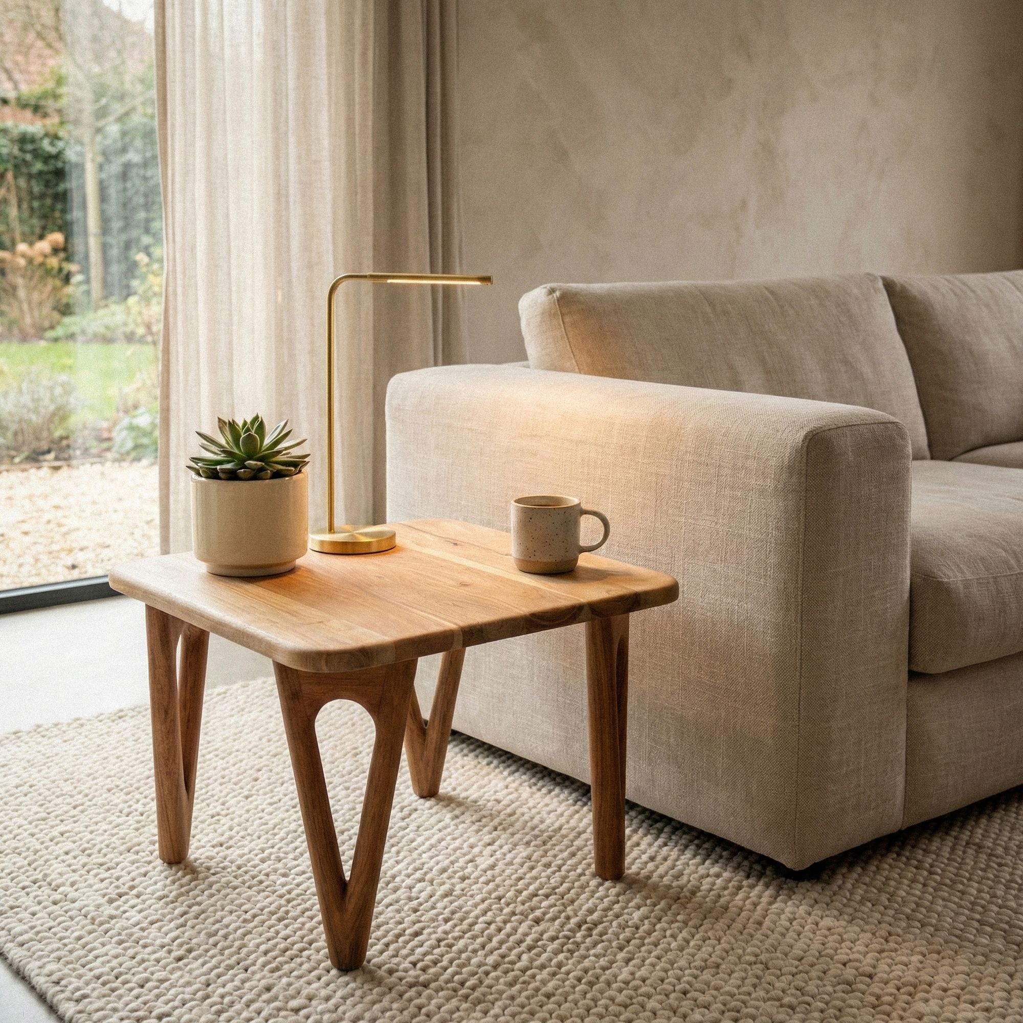 Couchtisch Loppa Akazie Massivholz Breite 60 cm
