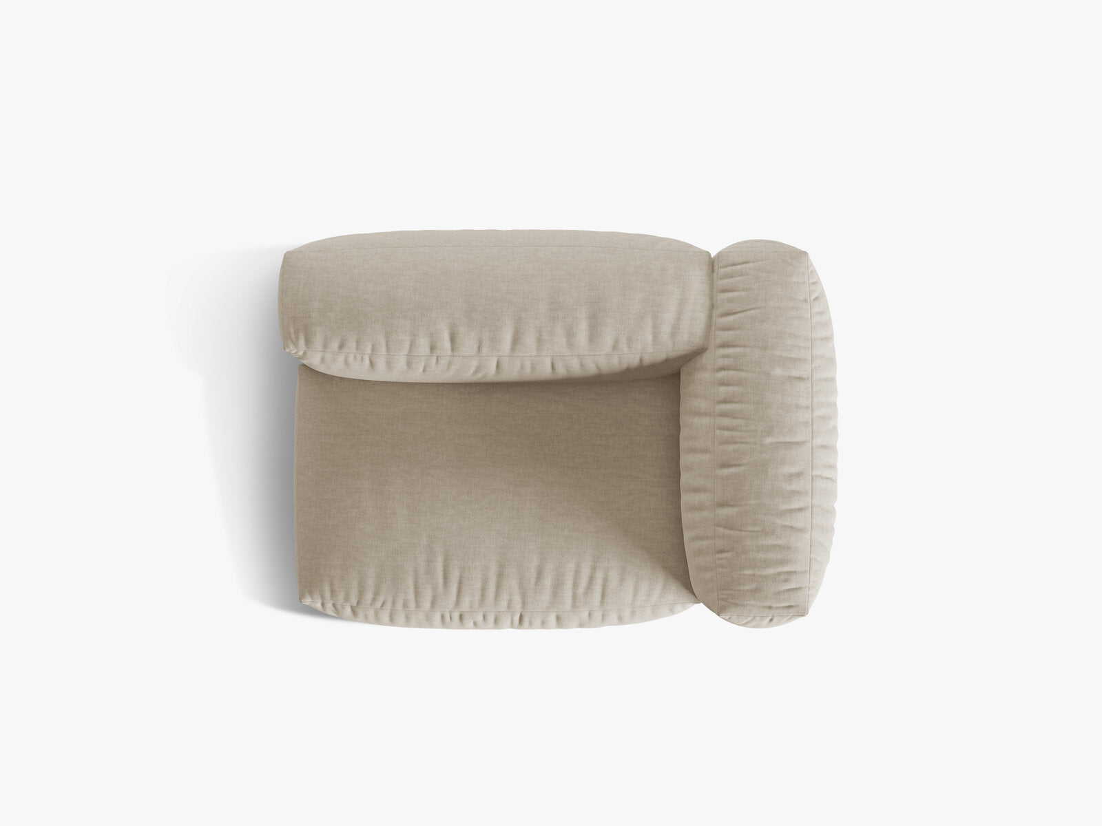 Micadoni Eckmodul Martina 1-Sitzer Rechts Strukturierter Stoff Boston Helles Beige