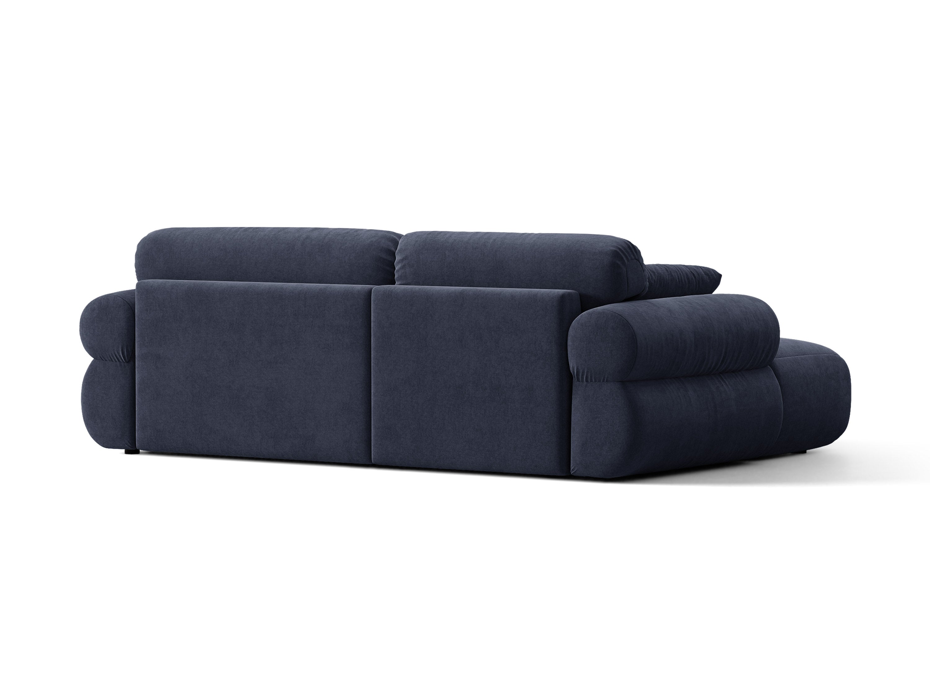 Micadoni Ophelia Ecksofa 4-Sitzer Strukturierter Stoff Liberty Marineblau Links