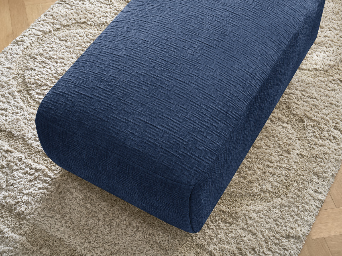 Bobochic Jana Pouf 63 × 114 cm Strukturstoff Dunkelblau