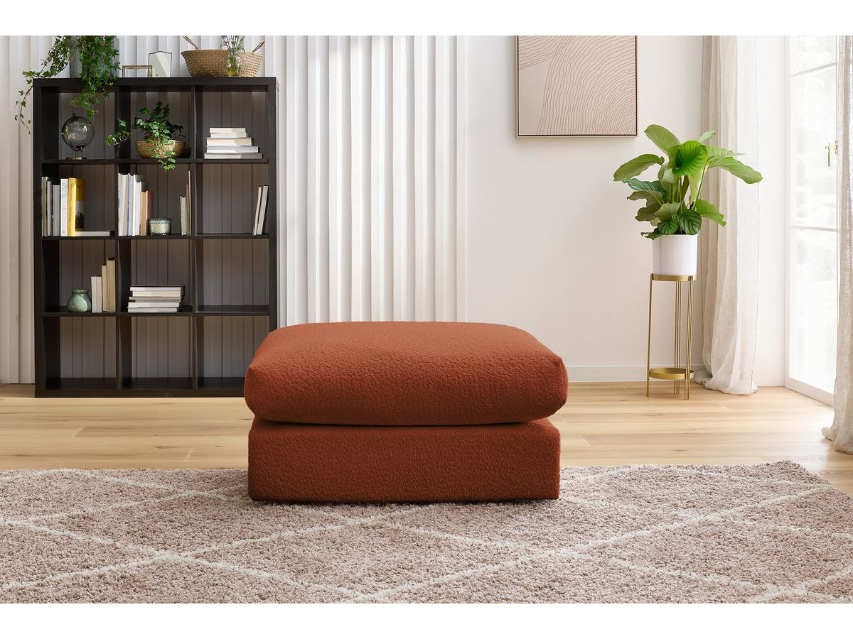 Bobochic Paris Pouf, sehr weich Bouclé-Stoff Orange