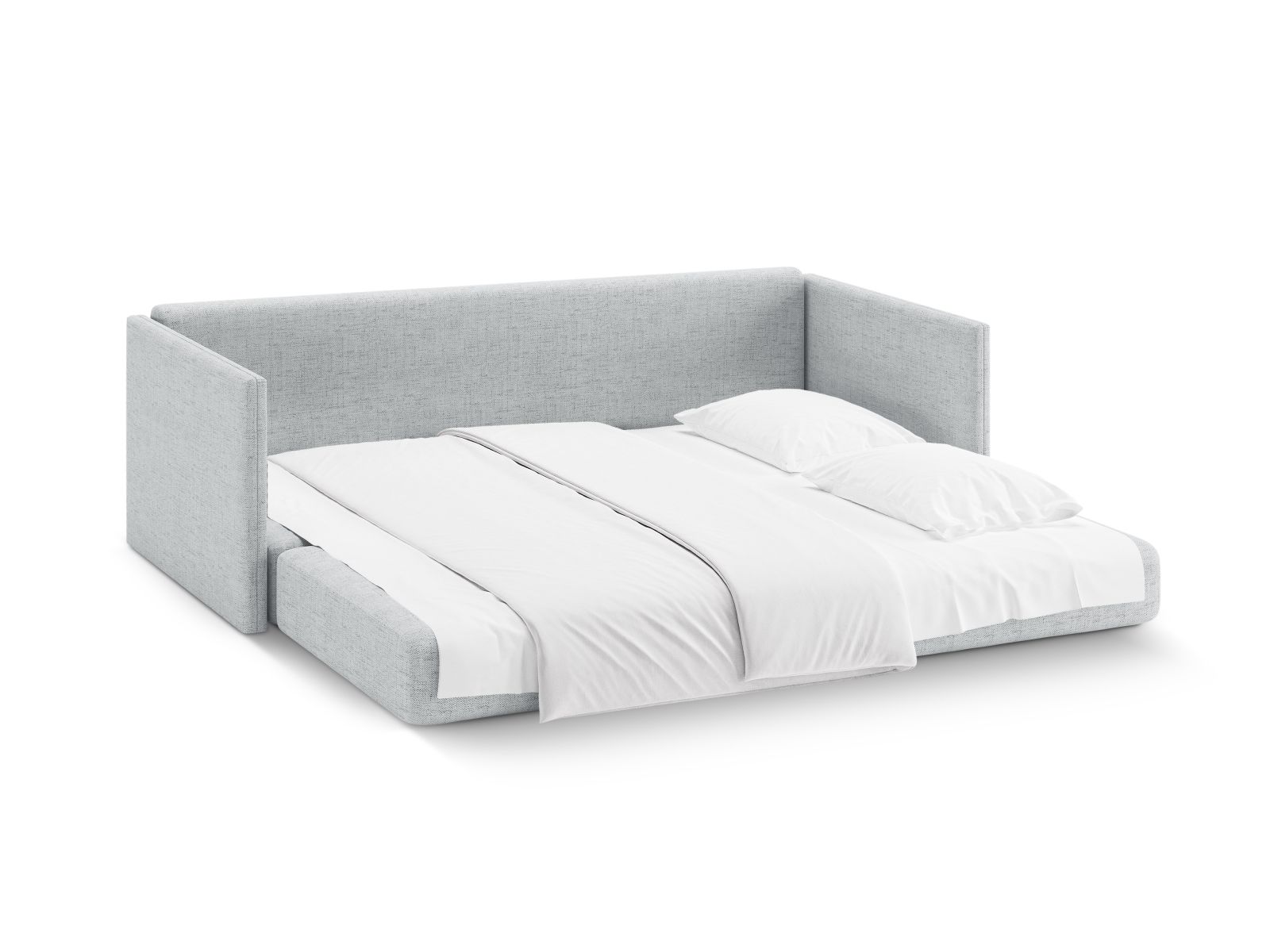 Cosmopolitan Design Schlafsofa Shannon 3-Sitzer Strukturierter Stoff Moly Hellgrau