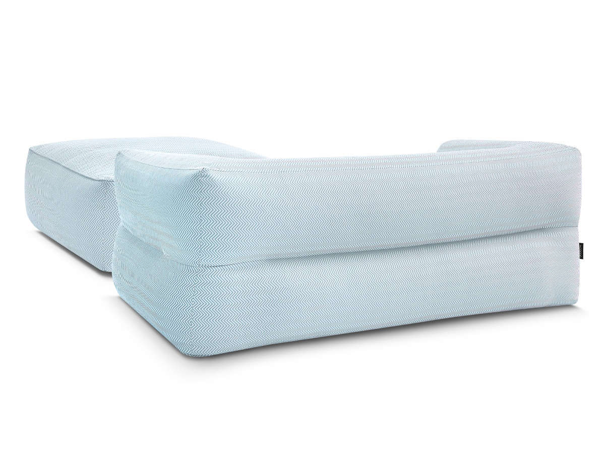 Bobochic Nour Gartensofa 4-Sitzer mit Pouf Stoff Hellblau