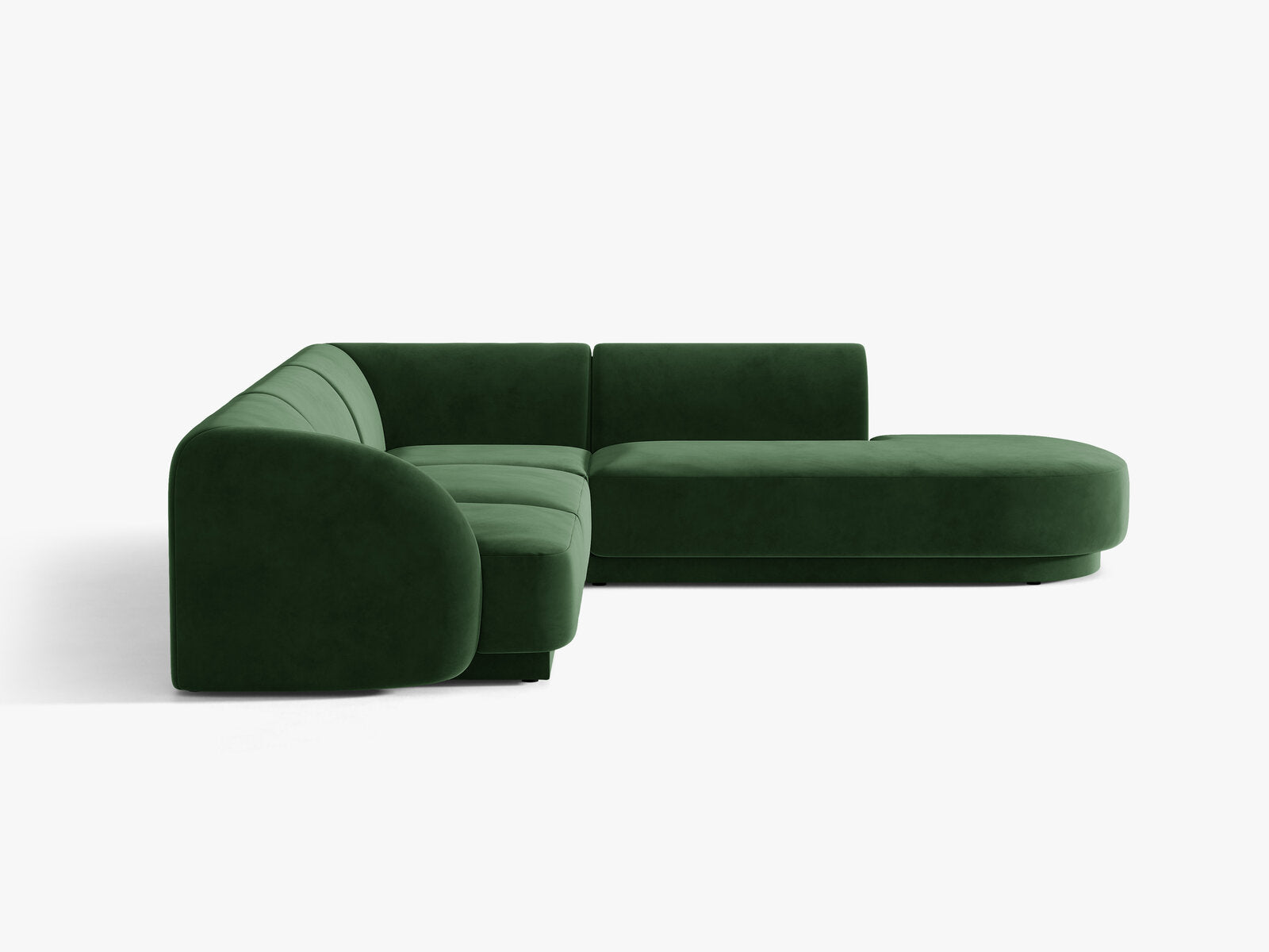 Micadoni Ecksofa Miley 6-Sitzer Samt Venus Flaschengrün Rechts