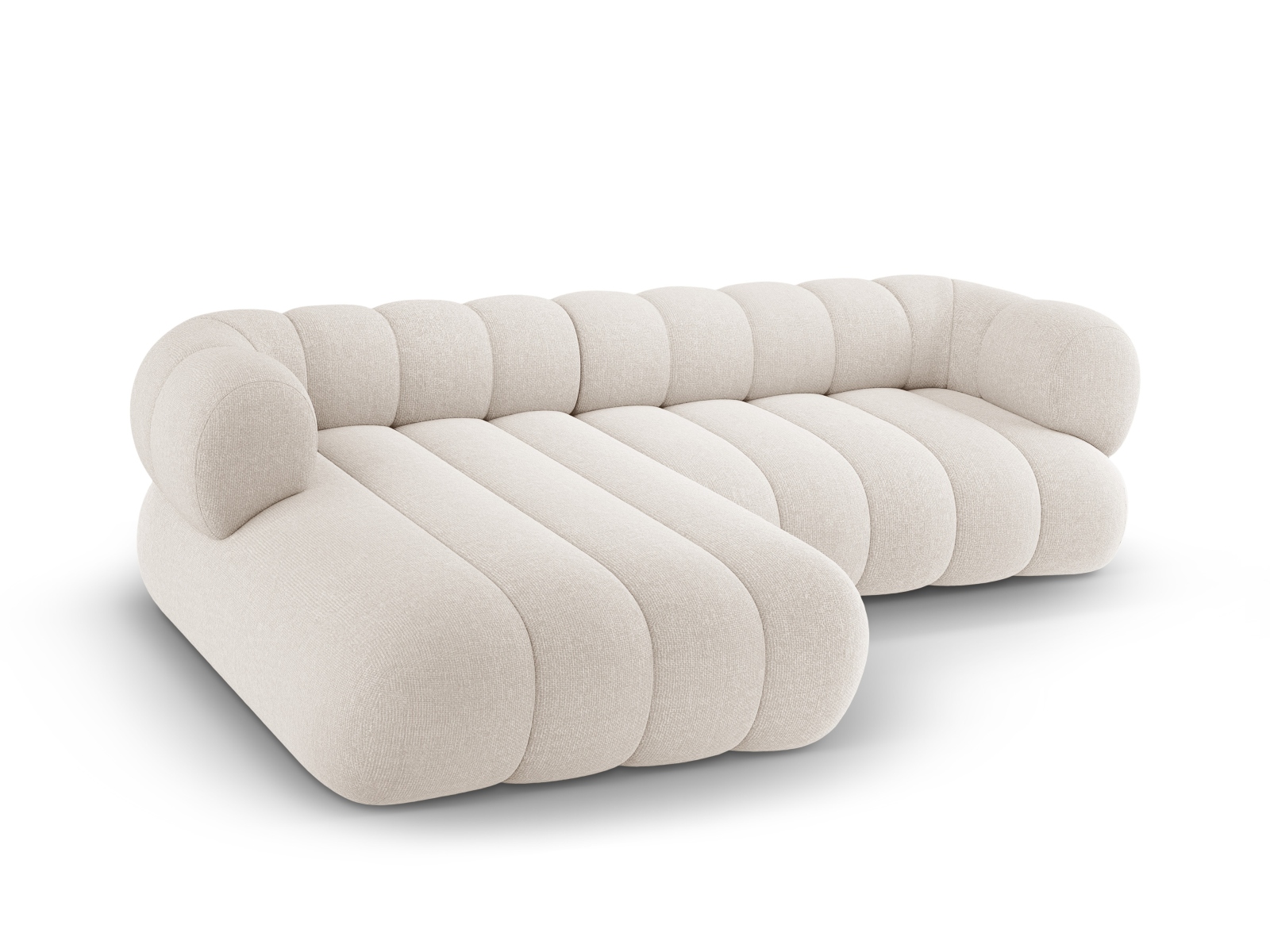 Cosmopolitan Design Ecksofa Koge 5-Sitzer Chenille Eden Helles Beige Links