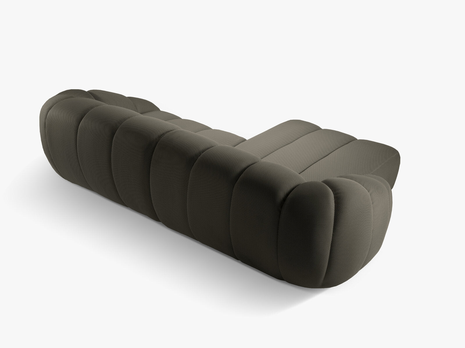 Micadoni Ecksofa Diana 4-Sitzer Links 3D-Stoff Stahl