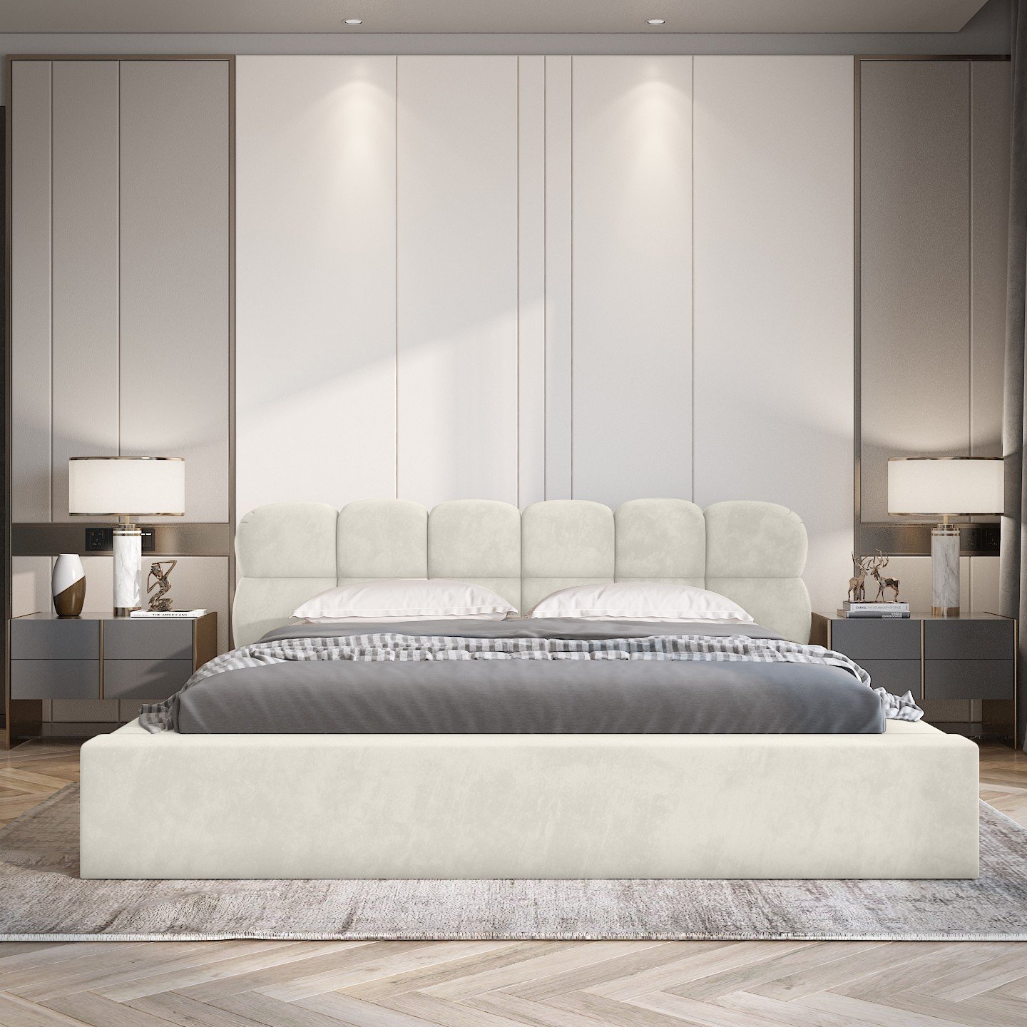 Polsterbett Vento-New Chenille 140x200 mit Metallrahmen Ditra-New 01