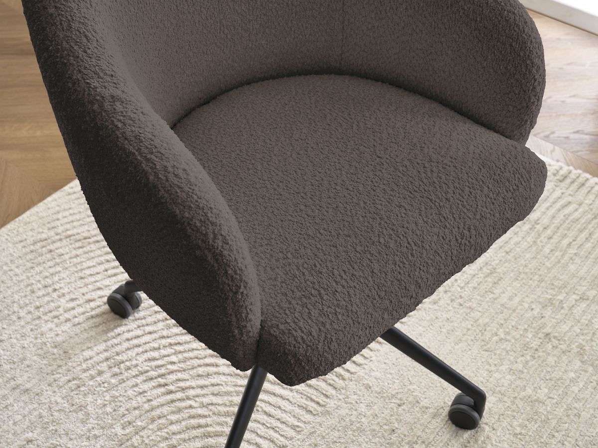Bobochic Sophie Bürostuhl Bouclé-Stoff Braun