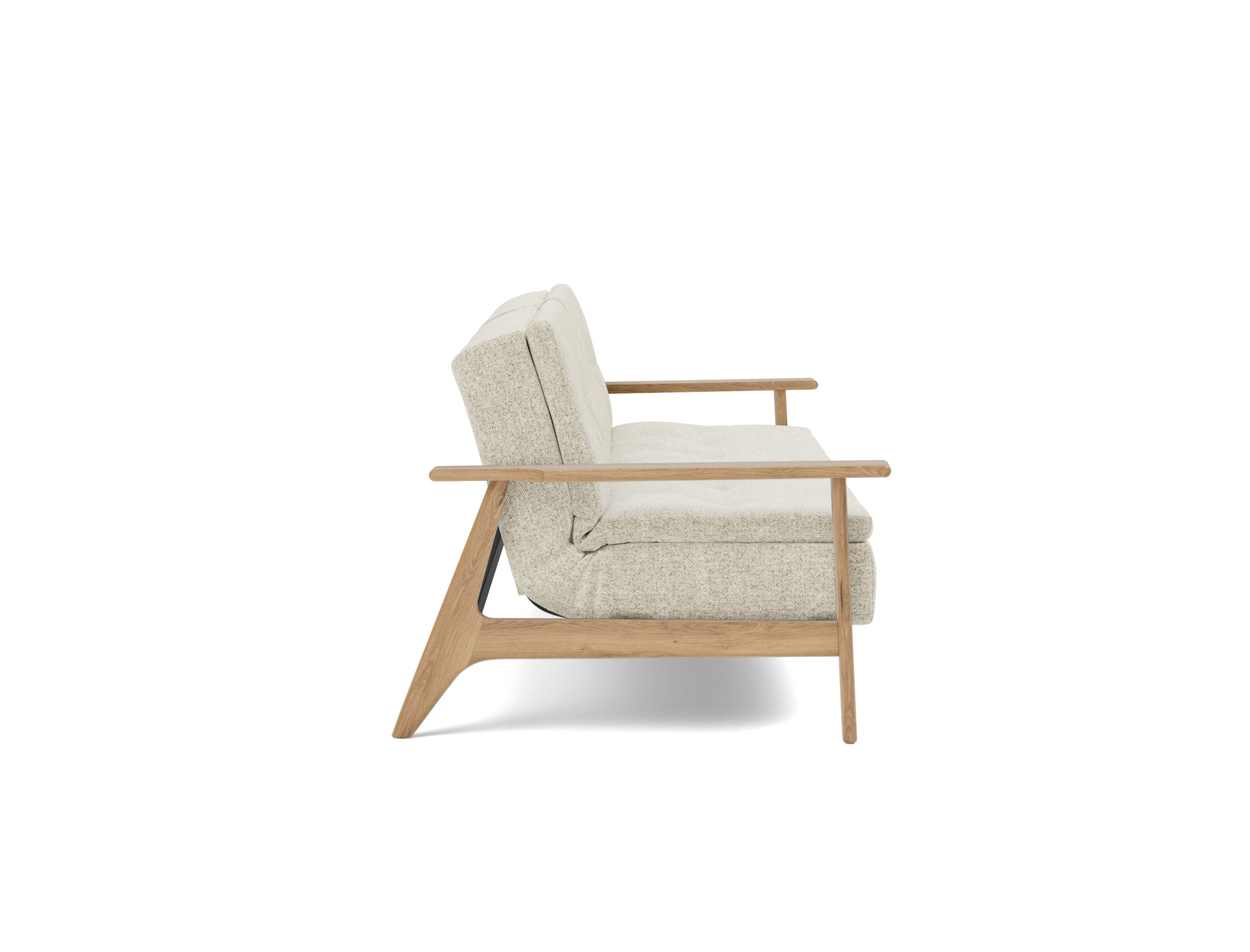 Schlafsofa Dublexo Frej Strukturierter Stoff Taura 357-Off-White