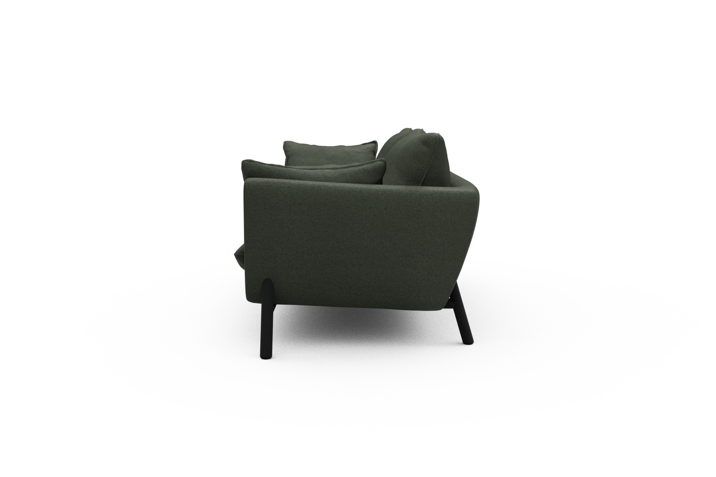 Sofa Emil 2-Sitzer Beinfarbe Eiche Schwarz Denari-Forest-Green