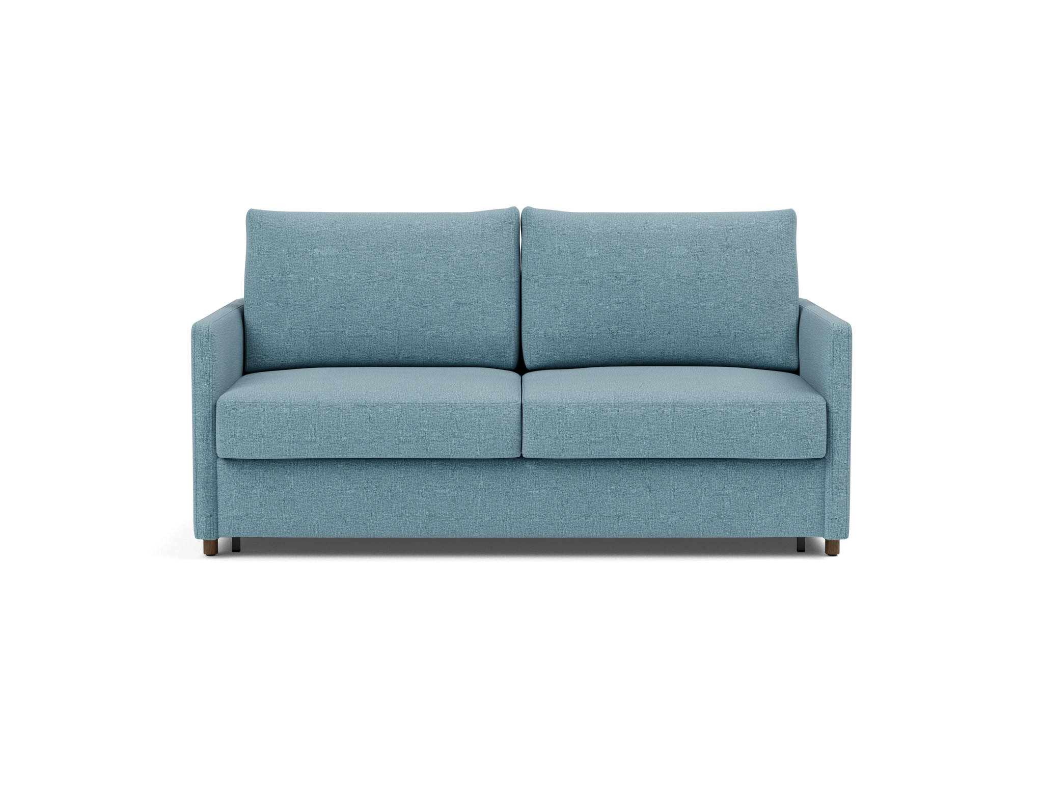 Schlafsofa Neah mit Slim-Armlehnen 160 Flachgewebe Mixed Dance 525-Light-Blue