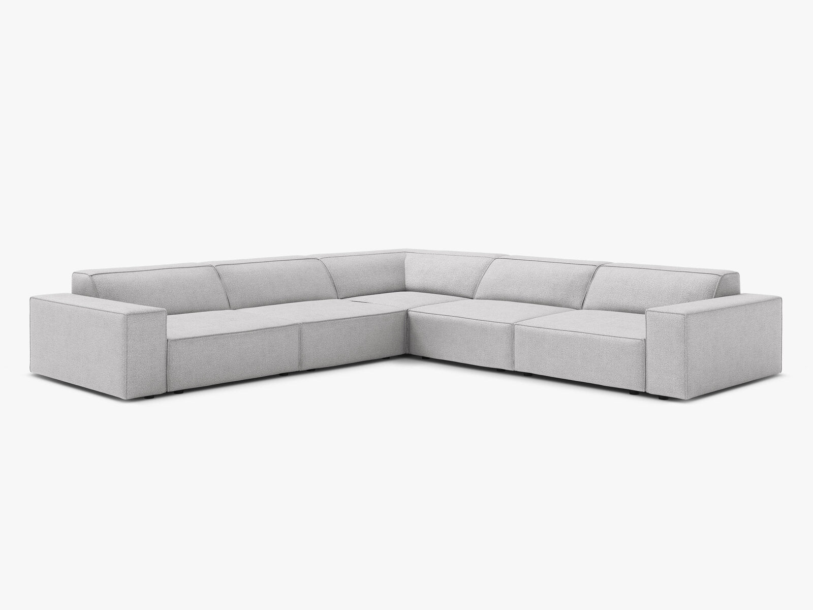 Micadoni Symmetrisches Ecksofa Jodie 6-Sitzer Boucle Baloo Hellgrau