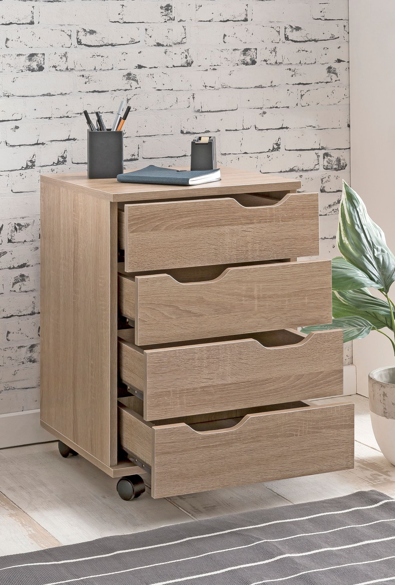 Rollcontainer Lystrup Braun 40 × 40 × 60 cm