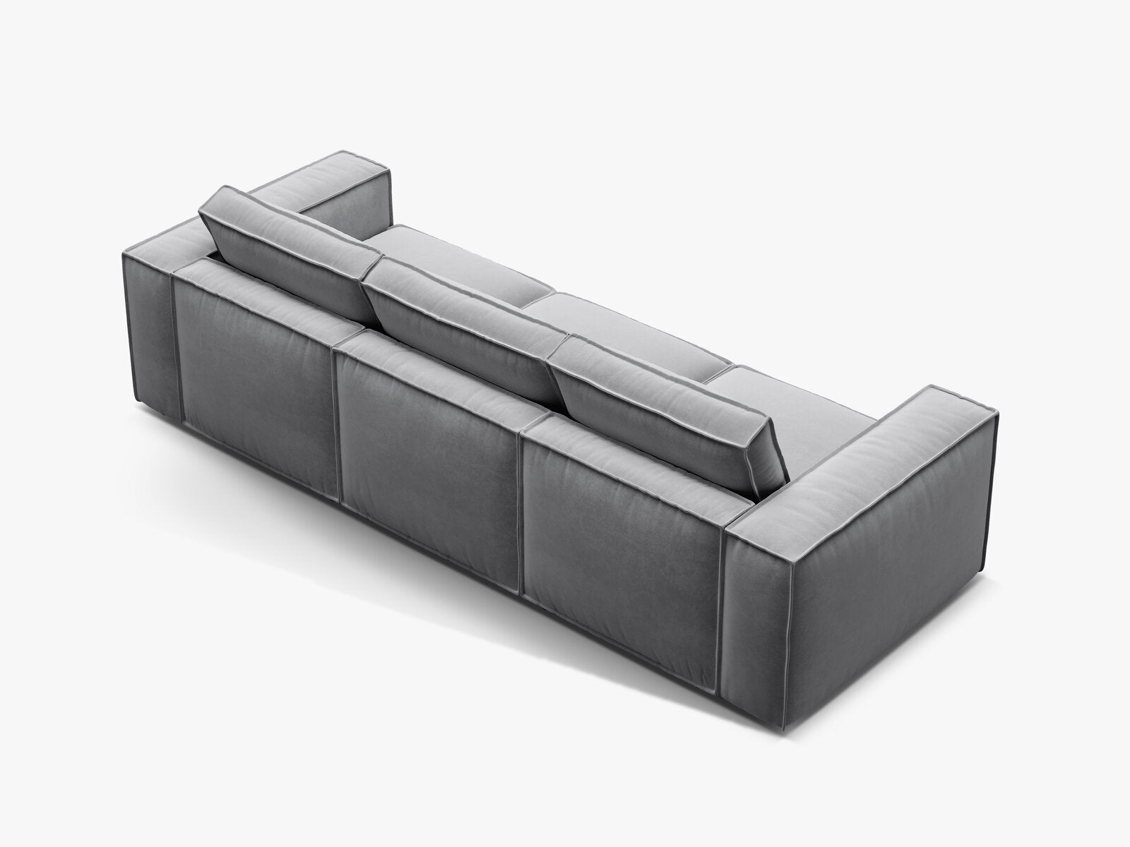 Micadoni modulares Sofa Pola 4-Sitzer Samt Salvador Grau