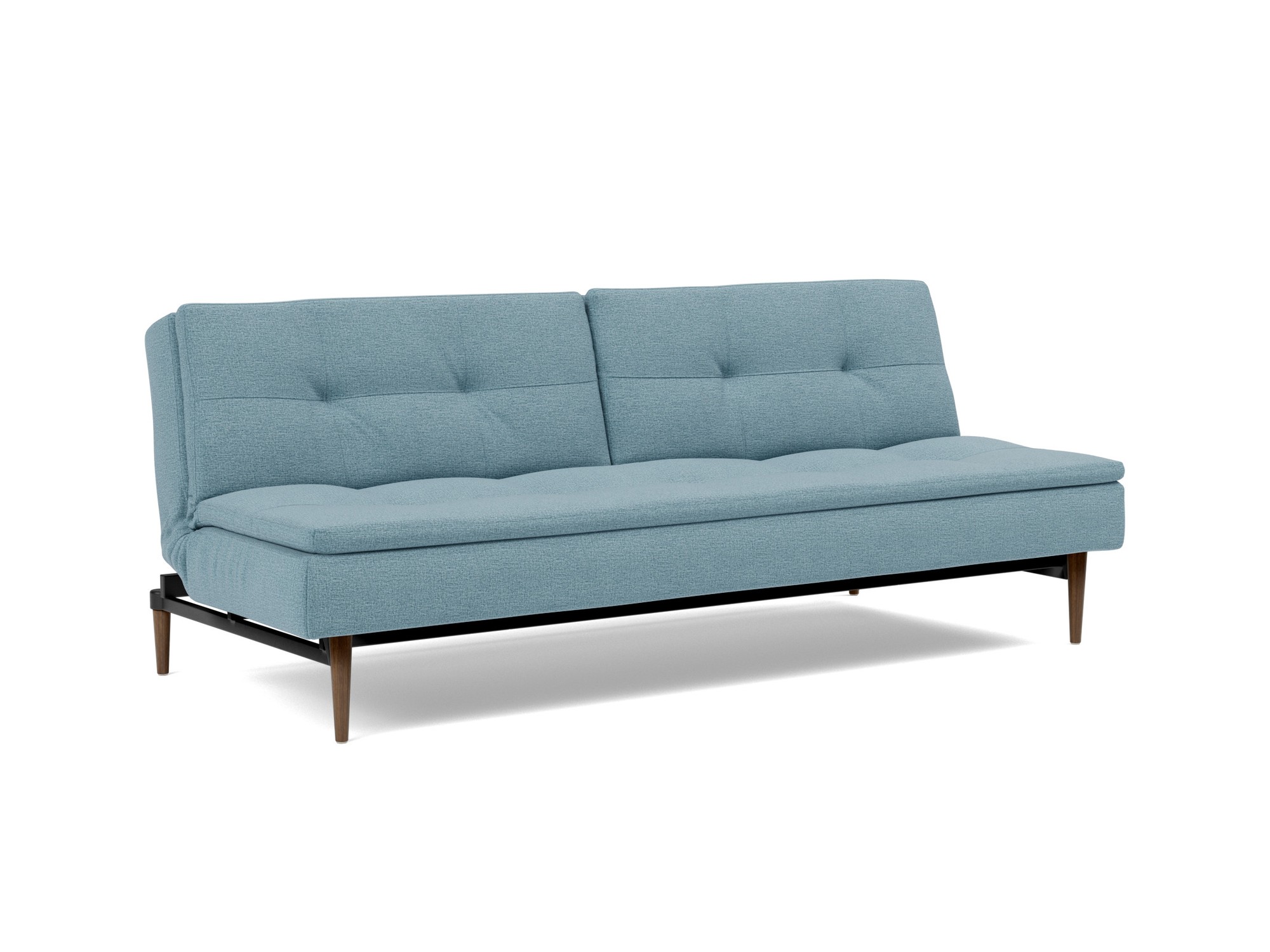 Schlafsofa Dublexo Flachgewebe Mixed Dance 525-Light-Blue Beine Styletto Eiche dunkel