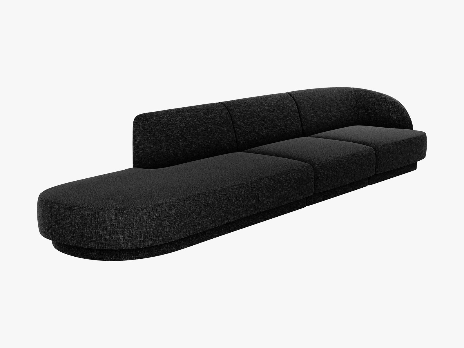 Micadoni Sofa Miley 4-Sitzer Links Chenille Haga Schwarz