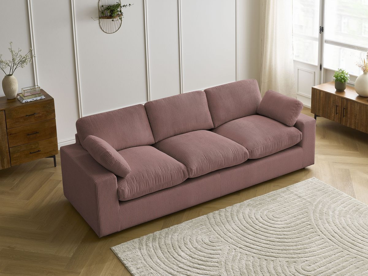 Bobochic Belair Sofa 3-Sitzer 250 × 93 cm Cordsamt Rosa