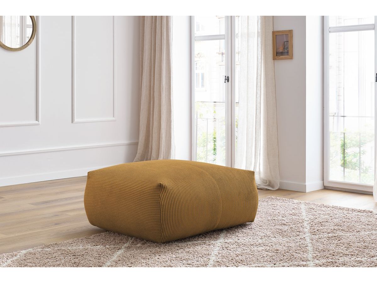 Bobochic Voltaire Pouf 106 × 90 cm Cordsamt Gelb