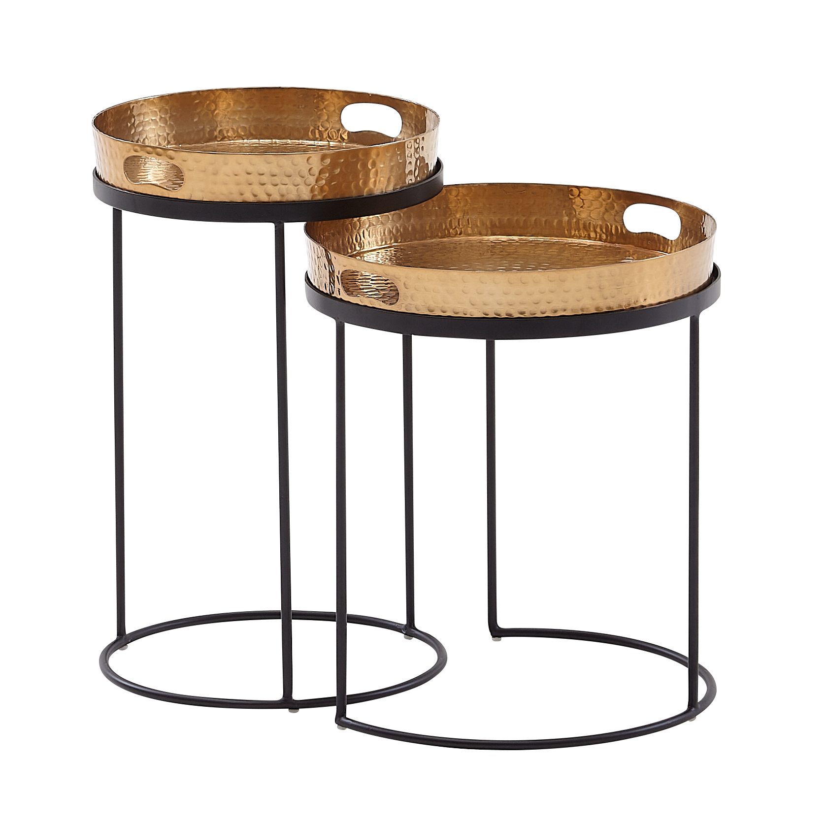 Satztisch 2er-Set Gjogur Aluminium Gold Ø 38 cm