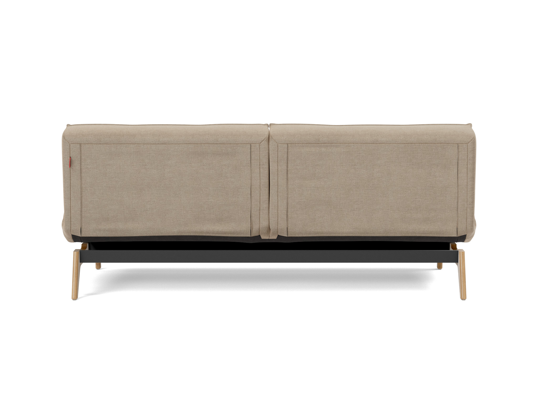 Schlafsofa Splitback Flachgewebe Phobos 587-Mocha Beine Eiche
