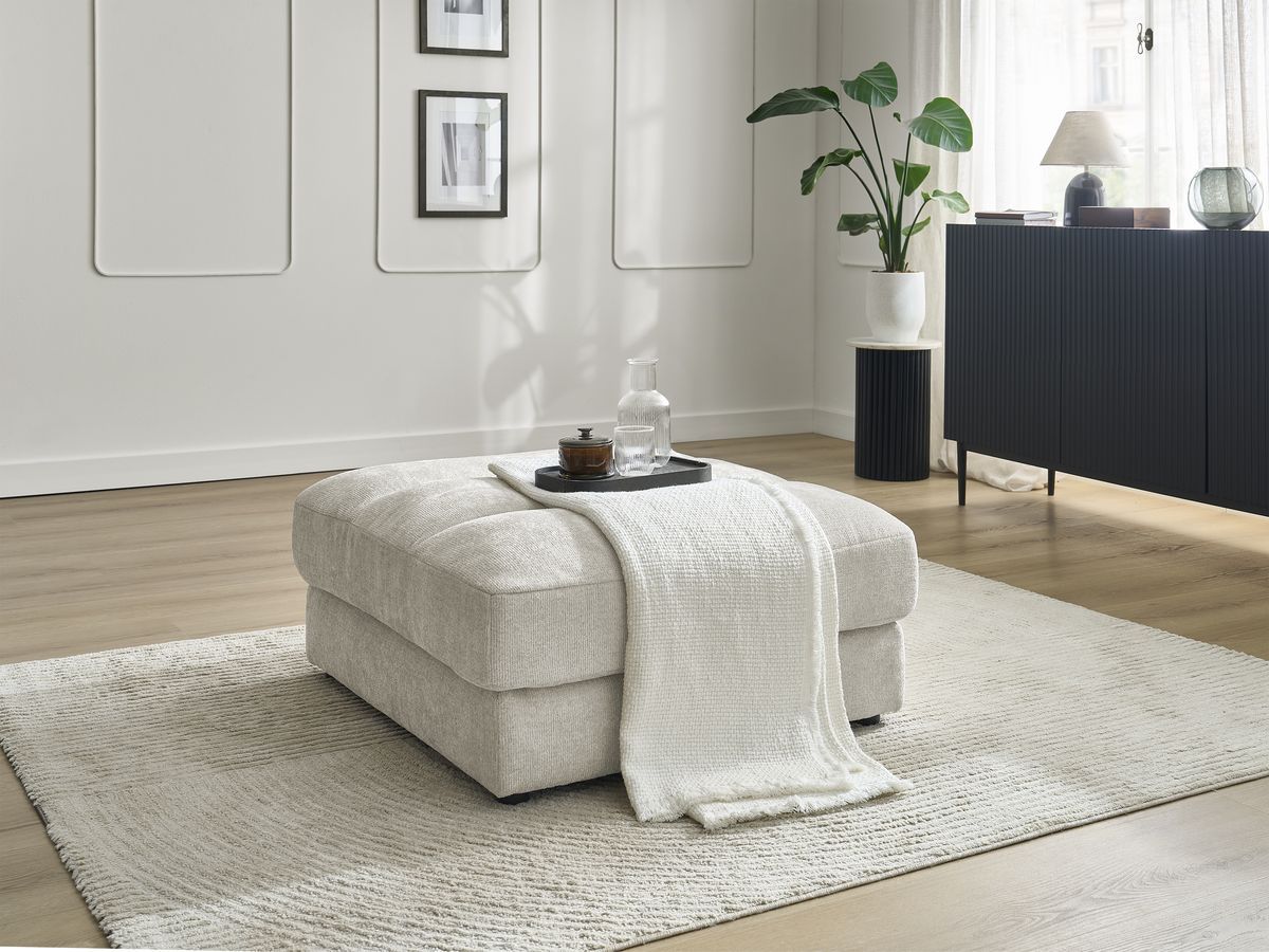 Bobochic Sierra Pouf Strukturstoff Beige