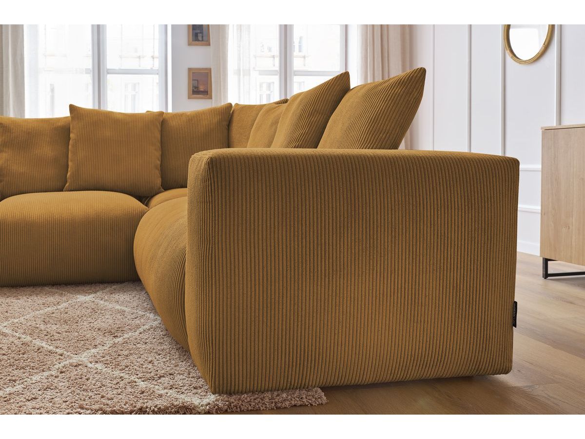 Bobochic Voltaire Ecksofa 268 × 214 cm Cordsamt Gelb Ecke links