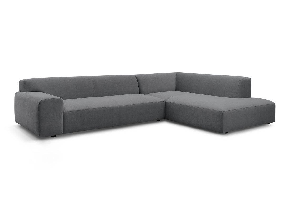 Bobochic Lavena Ecksofa 312 × 220 cm Samt Dunkelgrau Ecke rechts