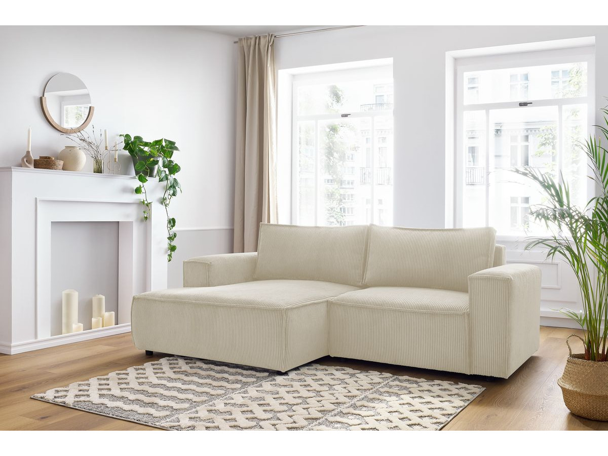 Bobochic Nihad Ecksofa Cordsamt Beige Ecke links