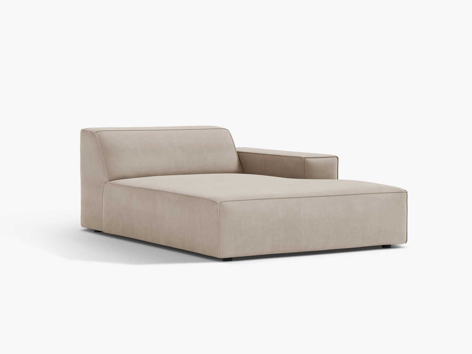 Micadoni Jodie Chaiselongue Rechts Samt Bluvel Dunkelbeige