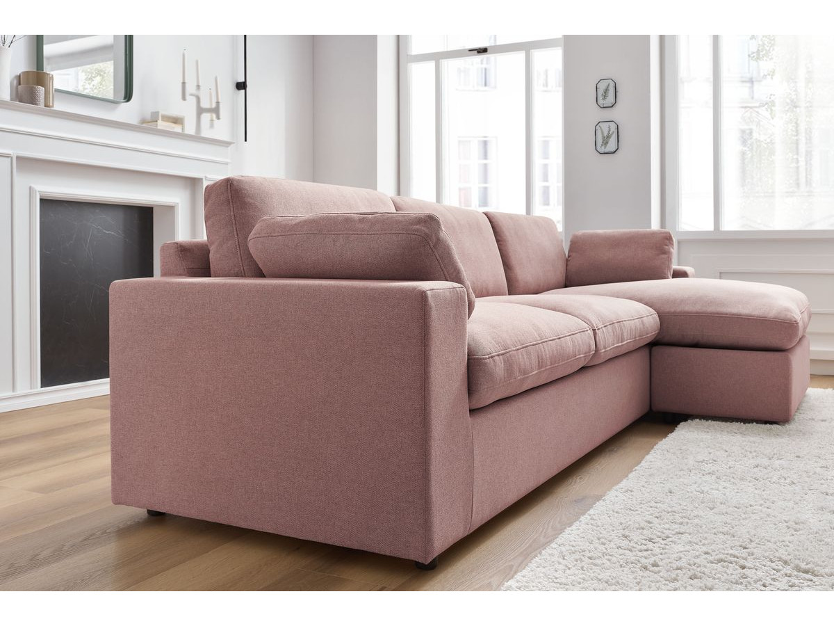 Bobochic Belair Ecksofa 280 × 139 cm Stoff Rosa