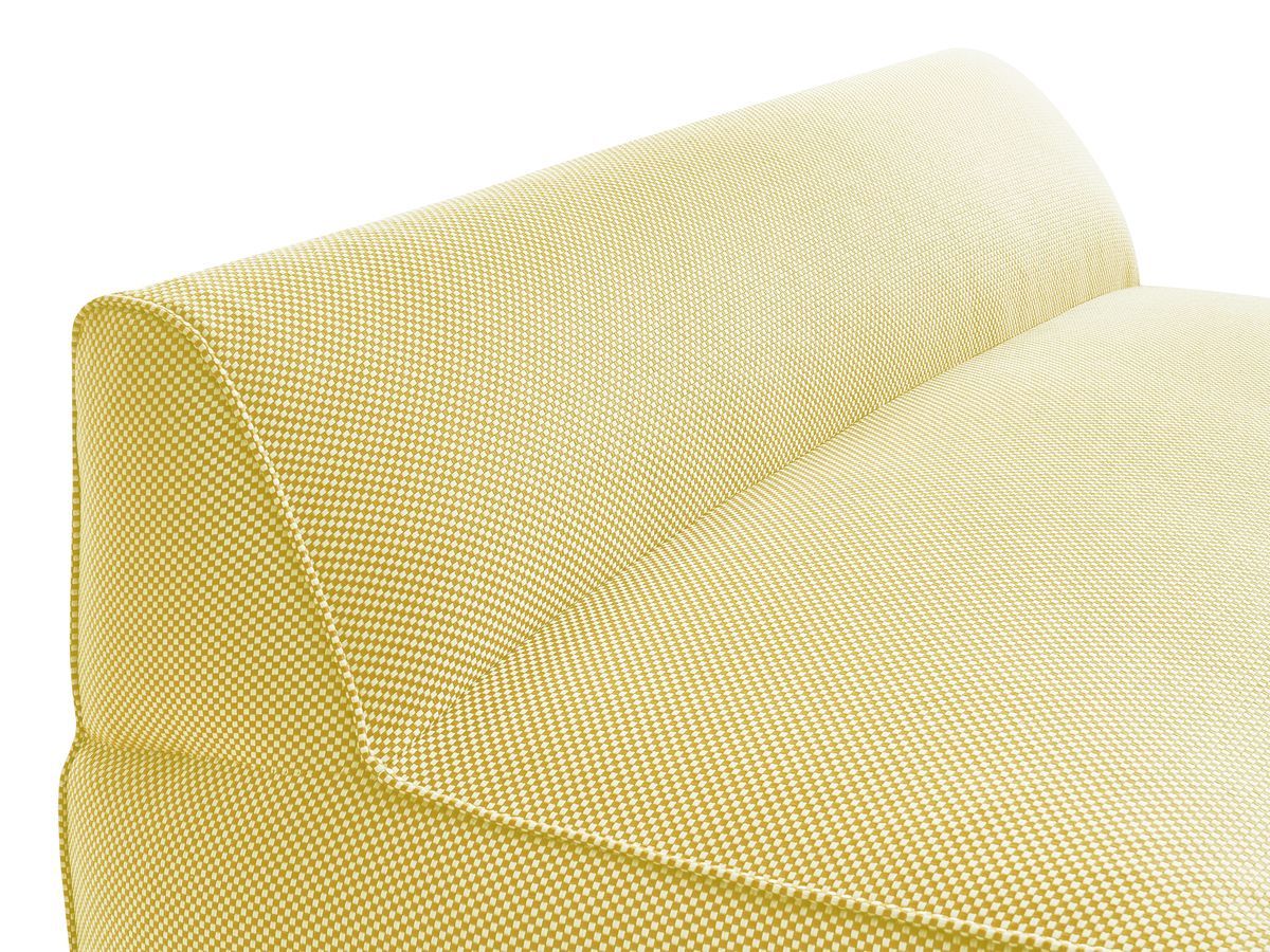 Bobochic Riviera Gartensofa 5-Sitzer mit Pouf Melange-Stoff Gelb